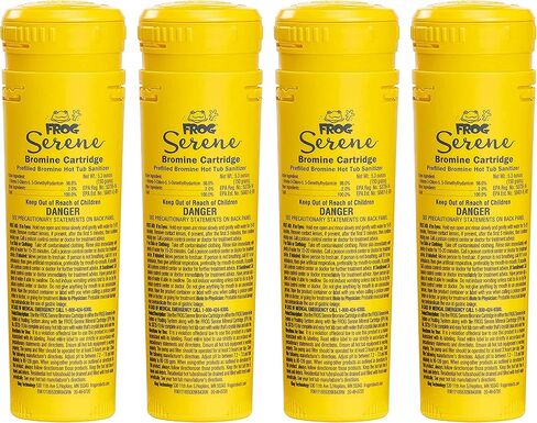 4 FROG Serene Bromine Replacement Cartridges for Hot Tubs for use only with FROG Serene in-Line and Floating Sanitizing Systems, Quick and Easy Sanitizer in Saudi Arabia