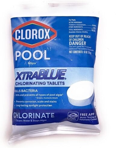 Clorox Pool&Spa 23000CLX XtraBlue 3" Long Lasting Chlorinating Tablets, White in Saudi Arabia
