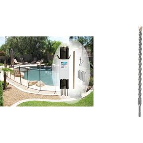 Pool Fence DIY by Life Saver Pool Fence, 48-Foot Black Barrier Fence, Self-Closing Gate, Drill Guide Bundle