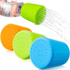 3 Pieces Portable Outdoor Shower for Dogs, Bottle Attachment Outdoor Water Sprayer Accessory, Works with Most Plastic Water or Soda Bottles from 16 oz to 2 Liters (Sky Blue)