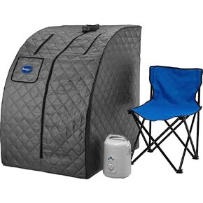 Durasage Lightweight Portable Personal Steam Sauna Spa for Relaxation at Home, 60 Minute Timer, 800 Watt Steam Generator, Chair Included
