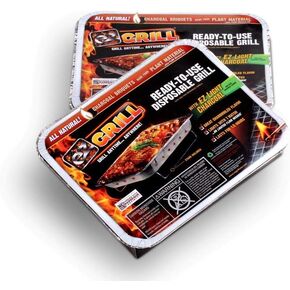 EZGRILL Disposable Charcoal Grill Ideal for Camping and Tailgate Parties -Pack of 2 Small size Portable, Easy To Light, and Convenient charcoal grill Lasts 1.5 hours Grill Anytime, Anywhere in Saudi Arabia