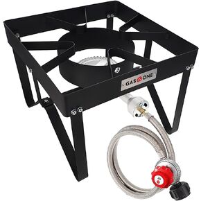 GasOne B-5200K Outdoor Cooker with High Pressure Steel Braided Hose Propane Burner Camp Stove in Kuwait