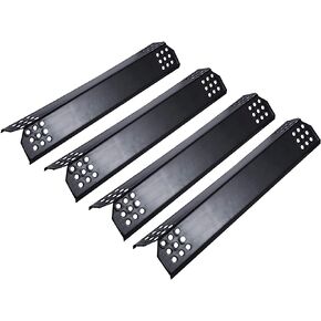 Unicook Porcelain Grill Heat Plate 14.56" L, Gas Grill Replacement Parts, 4 Pack Grill Heat Shield Tents, Grill Burner Cover, Flavorizer Bars, Flame Tamer for BBQ Gas Grill