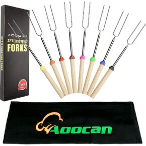 Marshmallow Roasting Sticks, Smores Sticks for Fire Pit, Set of 8 Telescoping Rotating Smores Skewers - Hot Dog Roasting Sticks for Campfire, Camping, Bonfire and Grill in Saudi Arabia