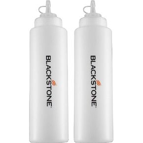 Blackstone 5071 Premium Leak-Free 32 oz Large Set of 2 Durable Clear Food Dispenser Squeeze Squirt Bottle Griddle Accessory with Cap for Sauces, Oil, Condiments,Salad Dressings, Water in Saudi Arabia