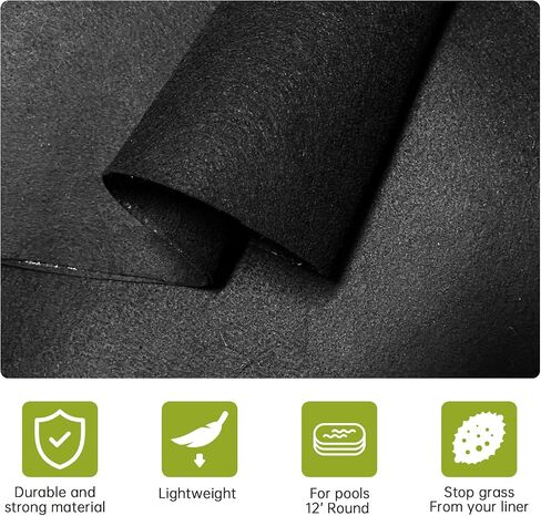 Jantens 12 Foot Round Pool Liner Pad for Above Ground Swimming Pools, Made of Durable Material - Prevents Punctures and Extends Life to The Liner in Saudi Arabia
