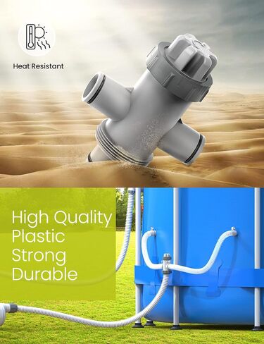 SUMMERBUDDY Split Swimming Pool Hose Plunger Valve, 2 in 1 Hose Plunger Valve Swimming Pool Part for Filter Circulation System in Saudi Arabia