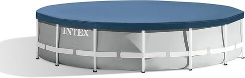 INTEX 28030E Pool Cover: For 10ft Round Metal Frame Pools – Includes Rope Tie – Drain Holes – 10in Overhang – Snug Fit in Saudi Arabia
