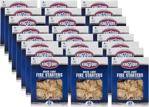 Kingsford Quick Light Fire Starters | Wooden Fire Starters Made with All Natural Hardwood for Grilling, Campfires, and Outdoor Fireplaces | 16 Count Fire Starter Rolls - 24 Pack in Kuwait