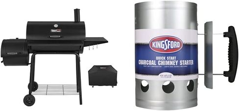 Royal Gourmet CC1830SC Charcoal Grill Offset Smoker with Cover & HomeRight Electro-Torch C900085 Fire Starter in Saudi Arabia