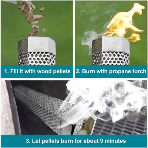 Smoke Tube 12" Smoker Tube for Pellet Grill 2 Pack Cold/Hot Smoking Generator for BBQ Stainless Steel Wood Pellet Tube Smoker Fit Electric Gas Charcoal Grill in Saudi Arabia