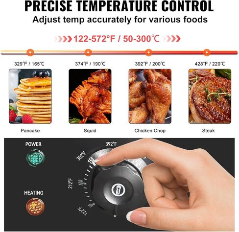 VEVOR Commercial Electric Griddle, 22", 1600W Countertop Flat Top Griddle, Stainless Steel Teppanyaki Grill w/Non Stick Iron Cooking Plate, 122-572℉ Adjustable Temp Control 2 Shovels & Brushes, 110V in Saudi Arabia