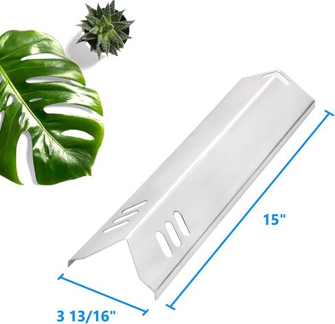 GasSaf 15 inch Heat Plate Replacement for Backyard GBC1460W, GBC1461W, Dyna-glo DGF510SBP, DGF510SSP, Uniflame GBC1059WB, BHG and Others, Porcelain Steel Heat Shield Tent(15" x 3 13/16")(4-Pack) in Kuwait