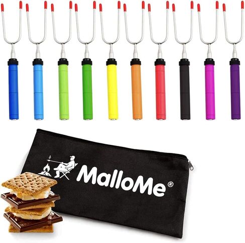 مجموعة أعواد تحميص الخطمي من MalloMe - أعواد أعشاب من الفصيلة الخبازية لحفرة النار الطويلة - مجموعة هدايا S'mores للتخييم - أسياخ شواء هوت دوج مارشميلو - 34 بوصة 4 عبوات in Kuwait