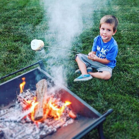 عصي الشواء Marshmallow وشوكة هوت دوج من MalloMe مقاس 81.28 سم - ملحقات للتخييم للأطفال من أجل كامبيفاير للطهي - حقيبة تخزين مجانية، 10 أسياخ خيزران، كتاب إلكتروني in Kuwait