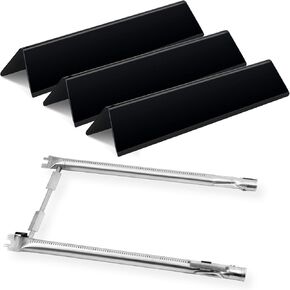 16GA 7635 Porcelain-Enameled Flavorizer Bars for Weber Spirit S210, E210, E220, S220,Heat Plate Grill Parts for Weber Spirit I & II 200 Series, 3 Pack (15.3" L x 3.5" W)