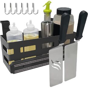 Griddle Caddy for Blackstone Griddle Accessories Storage, Space Saving Grill Accessories Holder, BBQ Accessories Organizer for Blackstone 28"/36" Griddle, BBQ Caddy with a Paper Towel Holder