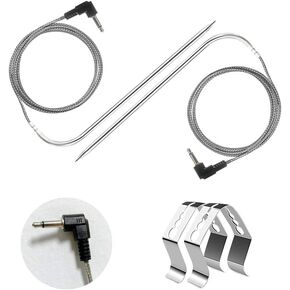 Replacement for Pit Boss Meat Probe Pellet Grills and Pellet Smokers Parts,2pc Waterproof BBQ Temperature Probe,3.5 mm Plug,Equipped with Stainless Steel Grill Holder 2pc in Saudi Arabia