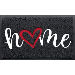 Door Mat Home Welcome Mats Outdoor and Indoor, Heavy-Duty Low-Profile Non-Slip Front Welcome Mat for Home Entrance, Outside Entry, Yard, Floor, Patio (30''x17.5'', Black) in Saudi Arabia