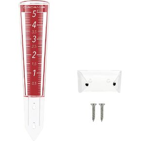 5-Inch Capacity Outdoor Rain Gauge with Additional Hang Bracket& Stainless Steel Screws, Magnifying Scale and Numbers Design for Easy Read (Blue)