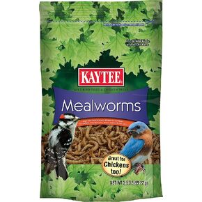 Kaytee Wild Bird Food Mealworms For Bluebirds, Wrens, Robins, Chickadees, Woodpeckers, Cardinals & Chickens, 17.6 Ounce