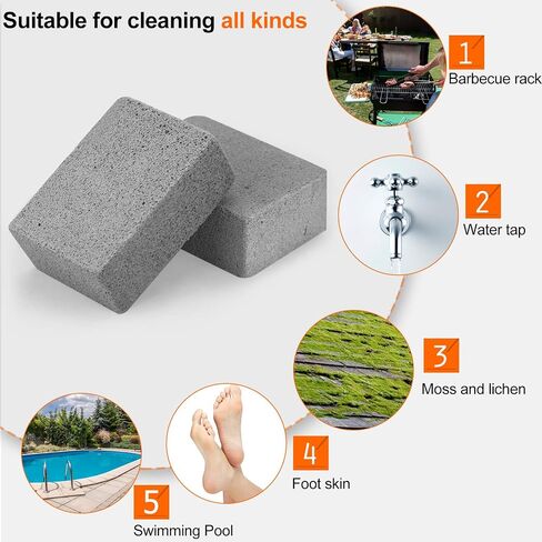 Grill Cleaning Stones Heavy Duty Griddle Bricks Flat Top Griddle Cleaning Block Removing Stains for BBQ-3 Pack with Handle in Saudi Arabia