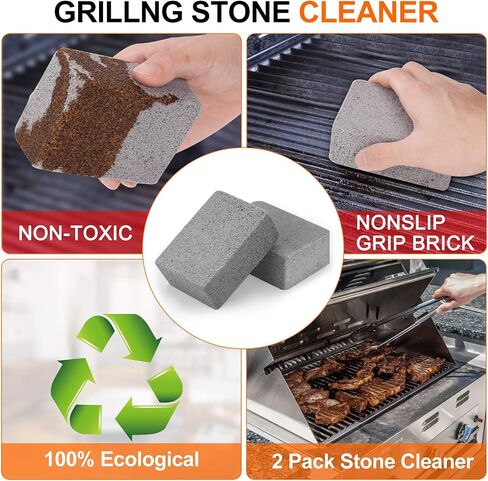 Grill Cleaning Stones Heavy Duty Griddle Bricks Flat Top Griddle Cleaning Block Removing Stains for BBQ-3 Pack with Handle in Saudi Arabia
