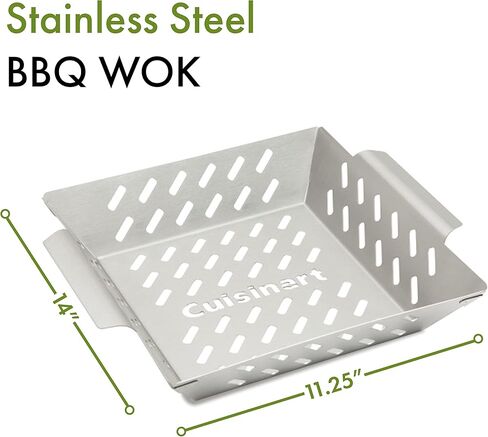 Cuisinart CGWM-019 Stainless Steel BBQ Wok - Grilling Basket with Built-in Handles in Saudi Arabia