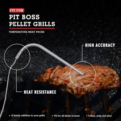 Replacement for Pit Boss Meat Probe Pellet Grills and Pellet Smokers Parts,2pc Waterproof BBQ Temperature Probe,3.5 mm Plug,Equipped with Stainless Steel Grill Holder 2pc in Saudi Arabia