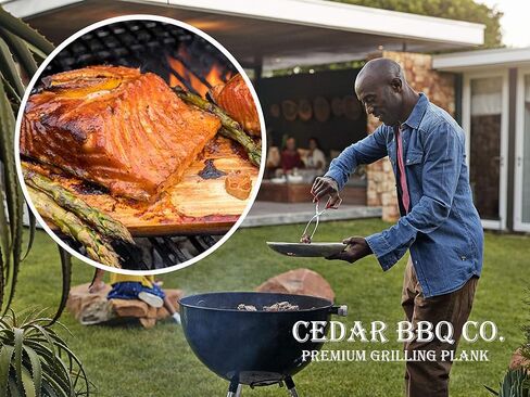 Cedar BBQ Premium Cedar Grilling Planks - 4 Piece Set - 5" x 15" - Western Red Cedar - Perfect Smoky Cedar Flavor in Saudi Arabia