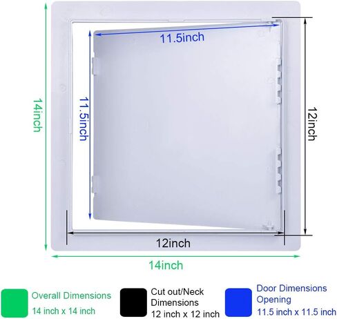 Suteck Plastic Access Panel for Drywall Ceiling 4 x 6 Inch Reinforced Plumbing Wall Access Doors Removable Hinged White in Saudi Arabia