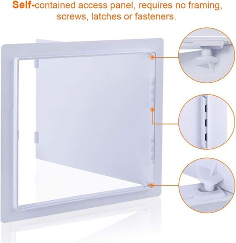 Suteck Plastic Access Panel for Drywall Ceiling 4 x 6 Inch Reinforced Plumbing Wall Access Doors Removable Hinged White in Saudi Arabia
