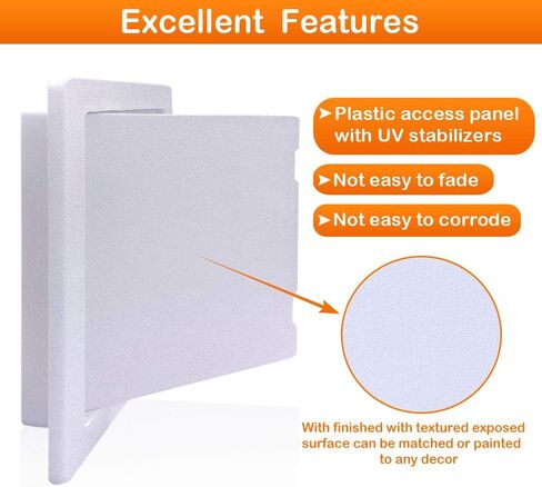 Suteck Plastic Access Panel for Drywall Ceiling 4 x 6 Inch Reinforced Plumbing Wall Access Doors Removable Hinged White in Saudi Arabia