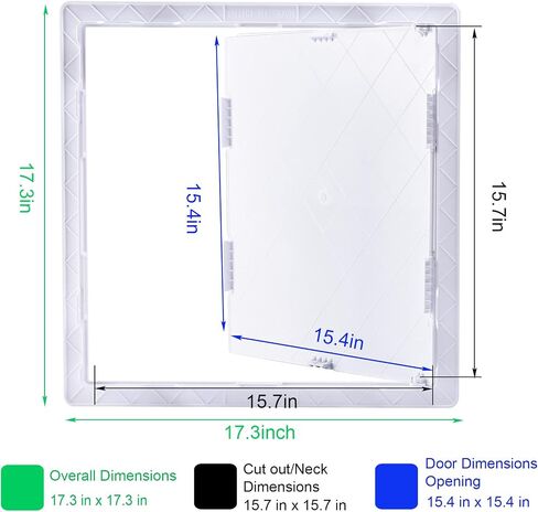 Suteck Plastic Access Panel for Drywall Ceiling 4 x 6 Inch Reinforced Plumbing Wall Access Doors Removable Hinged White in Saudi Arabia