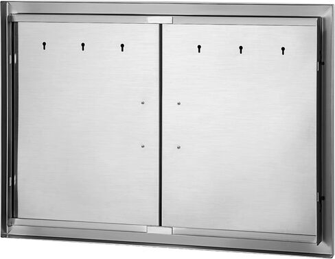 Mophorn BBQ Double Access Door 31W x 24H Inch, BBQ Door Stainless Steel Wall Construction Vertical, Outdoor Kitchen Door for BBQ Island, Grilling Station, Outside Cabinet in Kuwait