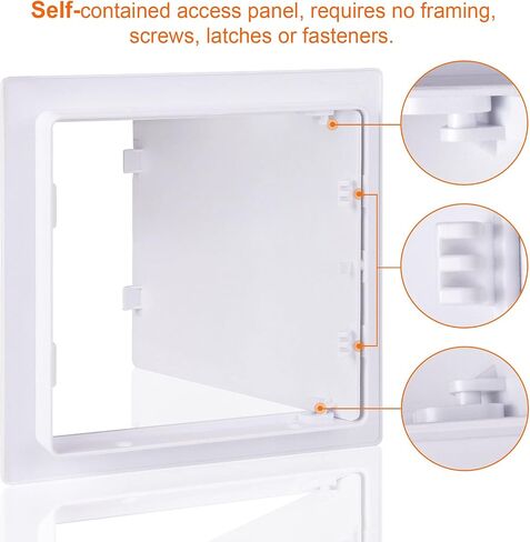 Suteck Plumbing Access Panel for Drywall Ceiling 4 x 6 Inch Reinforced Plastic Wall Access Doors Removable Hinged White in Kuwait