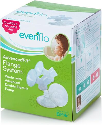 Evenflo Feeding 2 Piece AdvancedFit Flange System with Access to Instructional Video, X-Small, 21.0mm (Pack of 2) in Saudi Arabia