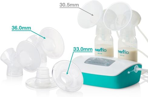 Evenflo Feeding 2 Piece AdvancedFit Flange System with Access to Instructional Video, X-Small, 21.0mm (Pack of 2) in Saudi Arabia