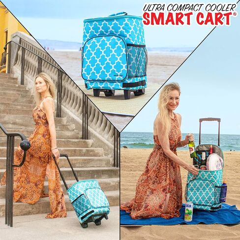 dbest products Ultra Compact Cooler Smart Cart, Black Insulated Collapsible Rolling Tailgate BBQ Beach Summer in Saudi Arabia