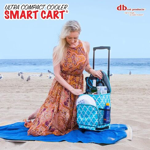 dbest products Ultra Compact Cooler Smart Cart, Black Insulated Collapsible Rolling Tailgate BBQ Beach Summer in Saudi Arabia