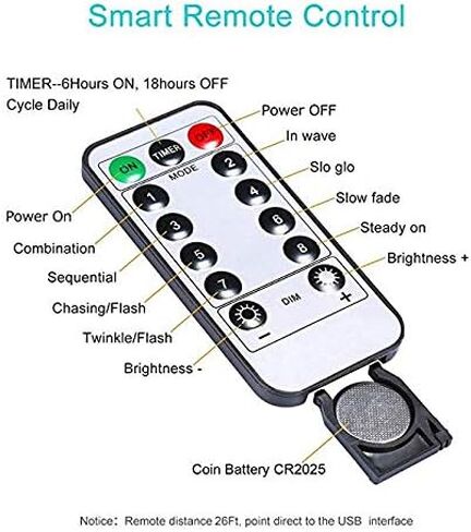 Hummingbird Decorative String Lights, 13.85 Ft 40 Cool White LED Weatherproof Battery Operated 8 Modes Spring Fairy Lights for Holiday Parties Bedrooms Weddings Gardens with Remote and Timer in Kuwait