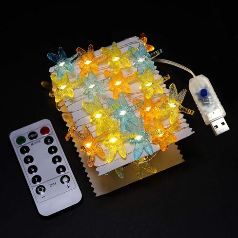 Hummingbird Decorative String Lights, 13.85 Ft 40 Cool White LED Weatherproof Battery Operated 8 Modes Spring Fairy Lights for Holiday Parties Bedrooms Weddings Gardens with Remote and Timer in Kuwait