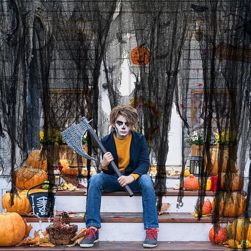 Watayo 500x39 Inch Large Size Halloween Spooky Cloth-Halloween White Scary Creepy Cloth-Windows Doorways Cover Gauze for Halloween Party Haunted House Decor in Saudi Arabia