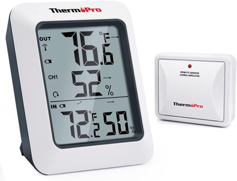 ThermoPro TP60 Digital Hygrometer Indoor Outdoor Thermometer Wireless Temperature and Humidity Gauge Monitor Room Thermometer with 200ft/60m Range Humidity Meter in Saudi Arabia