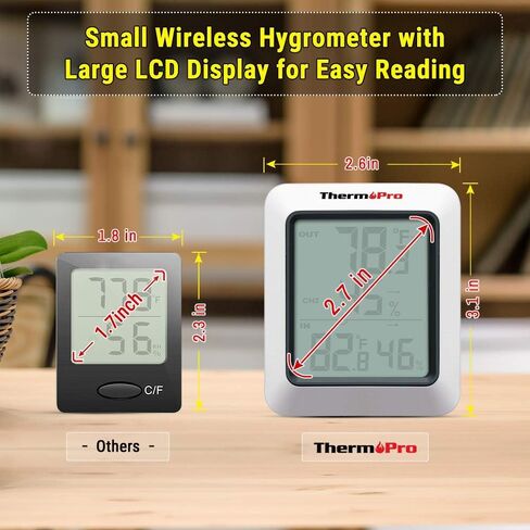 ThermoPro TP60 Digital Hygrometer Indoor Outdoor Thermometer Wireless Temperature and Humidity Gauge Monitor Room Thermometer with 200ft/60m Range Humidity Meter in Saudi Arabia