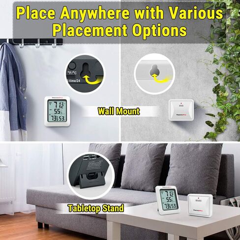 ThermoPro TP60 Digital Hygrometer Indoor Outdoor Thermometer Wireless Temperature and Humidity Gauge Monitor Room Thermometer with 200ft/60m Range Humidity Meter in Saudi Arabia