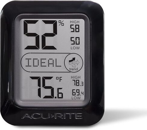 اكورايت مقياس رطوبة رقمي وميزان حرارة 01130M، اسود in Kuwait