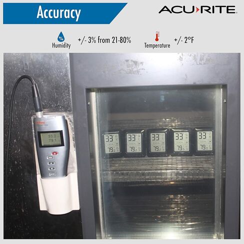 اكورايت مقياس رطوبة رقمي وميزان حرارة 01130M، اسود in Kuwait