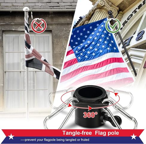 House Flag Pole With American Flag - Flagpoles Residential Kit with 5ft Tangle Free Metal Flag Pole,3x5 Embroidered US Flag,Holder Bracket,Heavy Duty Flag Poles for Outside House,Porch,Outdoor-Black in Saudi Arabia